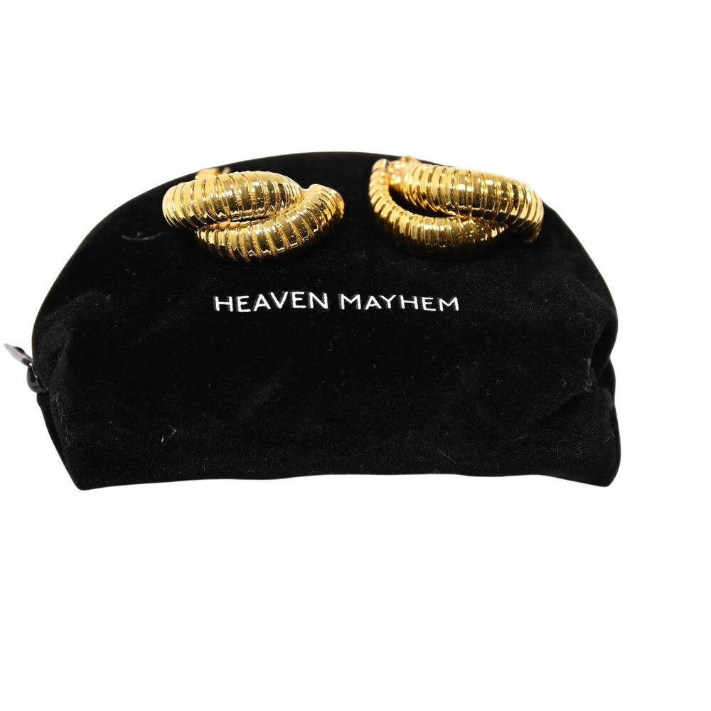 Heaven Mayhem Ribbed Double Rope Earrings in Gold